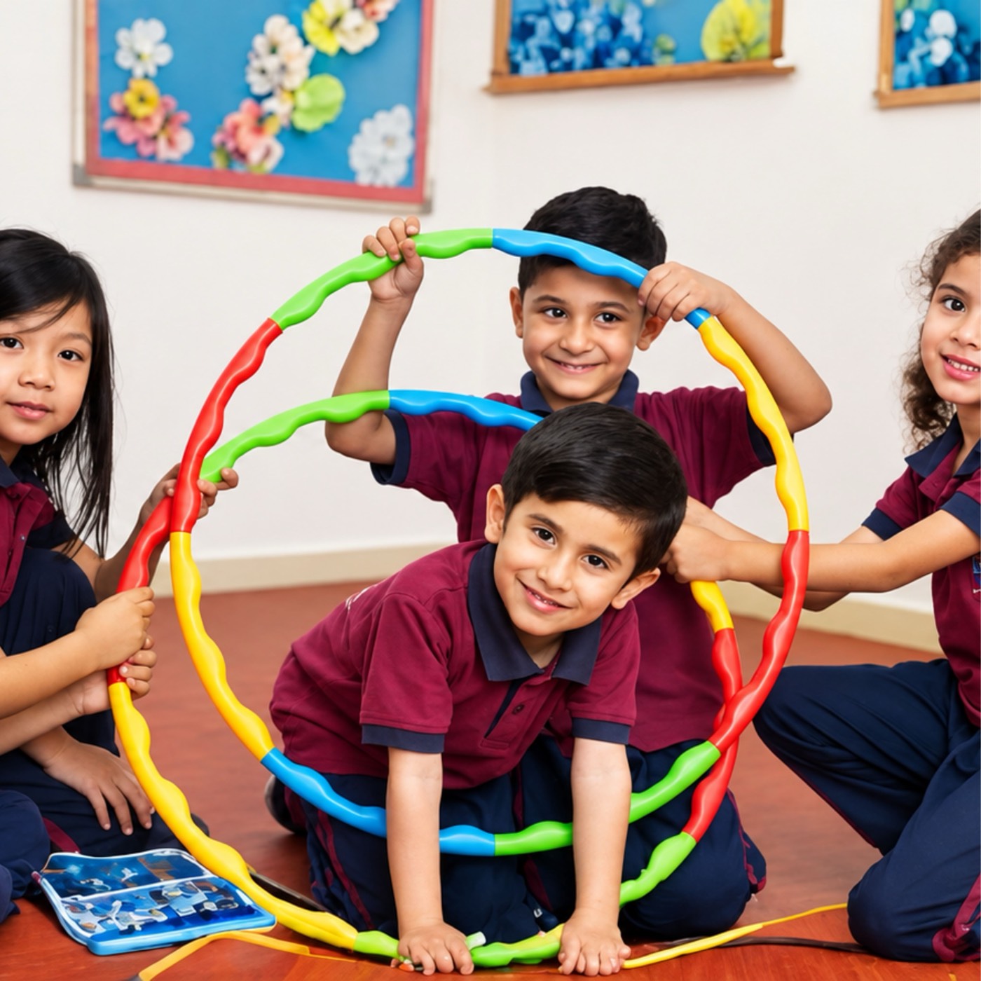 Children building leadership through teamwork at Happyhome